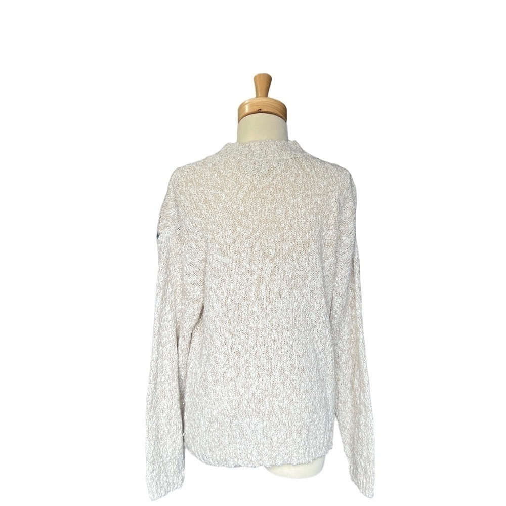 FLORAL Winter Sweater-Women's Sweater-Knit Jumper-Boho Knit-Beige Sweater- L - Picture 2 of 7